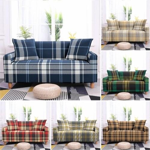 Simple Geometric Stripes Plaid Elastic Sofa Couch Covers for Living Room Home Sofa Protection Cover Universal Silpcovers