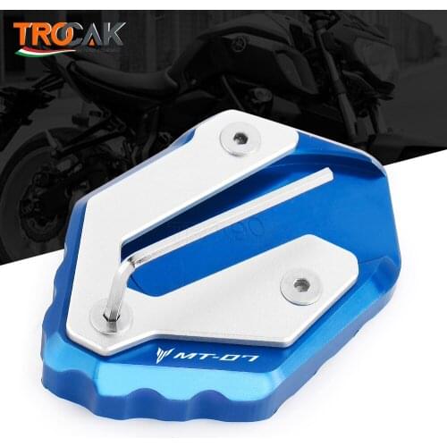 LOGO MT-07 Side Stand extension Enlarge Plate Pad For Yamaha MT07 MT 07 2014-2020 2019 2018