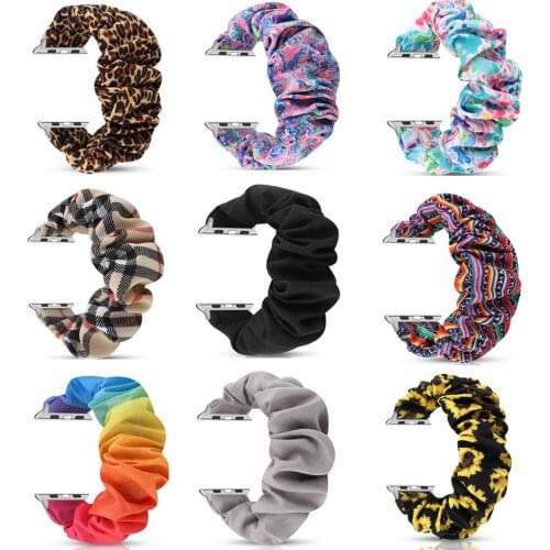 Scrunchie Strap for Apple watch band 44mm 40mm iWatch bands 38mm 42mm women watchband belt correa bracelet for series 6 5 4 3 SE