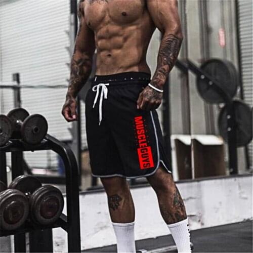 Muscleguys Gyms Shorts Men Mesh Acitve Short Trousers Casual Joggers Shorts bodybuilding Sweatpants Fitness Men Workout Shorts
