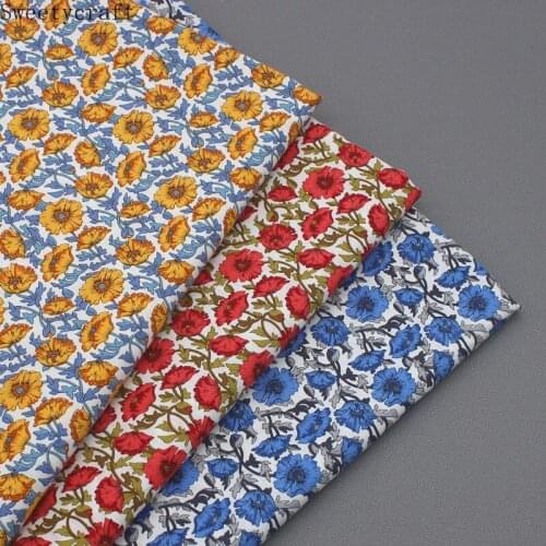 Vine Flower Super Dense Cotton Poplin Sewing Fabric Making Womens Wearing Dress Children Clothing Home Clothes Cloth 147x50cm