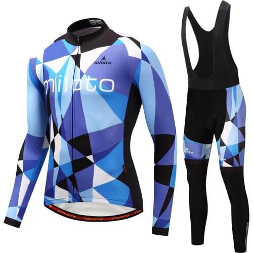 2021 Bike Triathlon Cycling jersey Set bib pants ropa ciclismo bicycle clothing MTB Spring Autumn Long Sleeve Jersey Men clothes