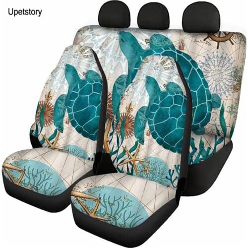 Upetstory Sea Animal Turtles Print Car Seat Covers Car for Women Men Comfortable Car Seat Covers Full Set Soft Seat Protector