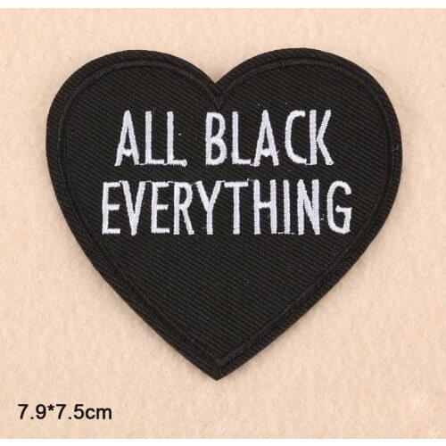 All Black Punk Words Life Is A Gamble Iron On Embroidered Clothes Patches For Clothing Apparel Accessories