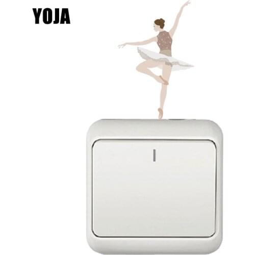 YOJA A Female Ballet Dancer High-quality Switch Decal Wall Sticker Home Decoration PVC 8SS1400