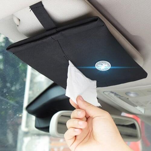 ​1Pcs Car Tissue Box Car Sun Visor Tissue Box Holder Auto Interior Storage Decoration For PEUGEOT 106 107 205 206 207 306 307 30
