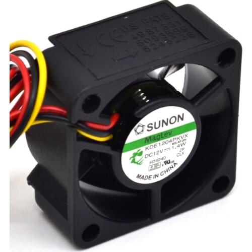 1pcs new and original 40*40*20mm 3-wire 4020 40mm silent cooling fan 1.4W KDE1204PKVX