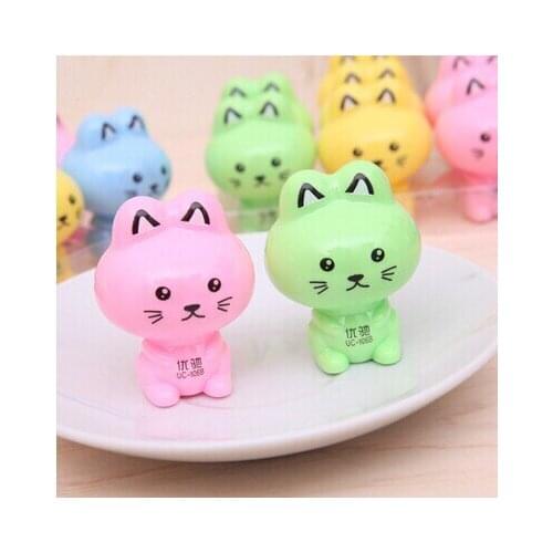 1pcs Korean Stationery Cute Kitty Style Cartoon Pencil Sharpener Pencil Sharpener Primary School Prize