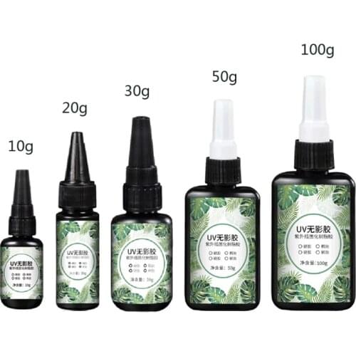 10/20/30/50/100g UV Resin Crystal Clear Hard Ultraviolet Curing Epoxy Resin DIY Jewelry Making Art Nail Art Accessories