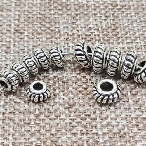 20 Pieces of 925 Sterling Silver Small Gear Beads Spacer 5mm 6mm for Bracelet Necklace