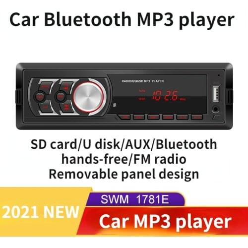 2021NEW 1781E Detachable Single Din Car Radio MP3 Player Reliable Auto Bluetooth Wireless FM Radio Music Player for 12V Vehicles
