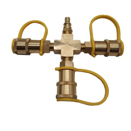 Earth Star 250 Type 3 Way Splitter 1/4" Plug Propane Quick Connect for RVs Grill