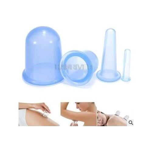 4Pcs Silicone Vacuum Cupping Set Health Cups Opener Moisture Absorber Pull Family Back Massager Anti Cellulite Chinese Therapy