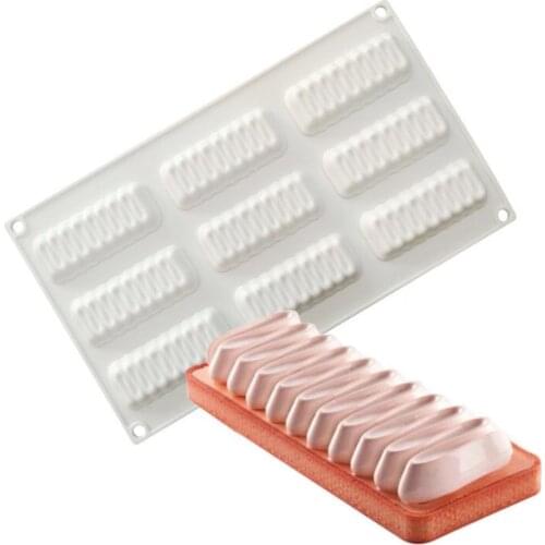 8 Holes Spiral Shape Silikone Form For Mousse Cake Wedding 3D Silicone Molds Cake Decorating Tools Bakeware Dessert Moulds