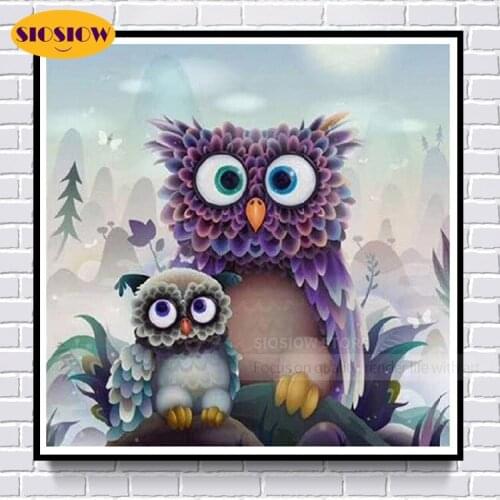 5D DIY Diamond Painting Children Cartoon Owl Full Set Round 3D Diamond Mosaic Embroidery animal Cross Stitch Cute Gifts for kids