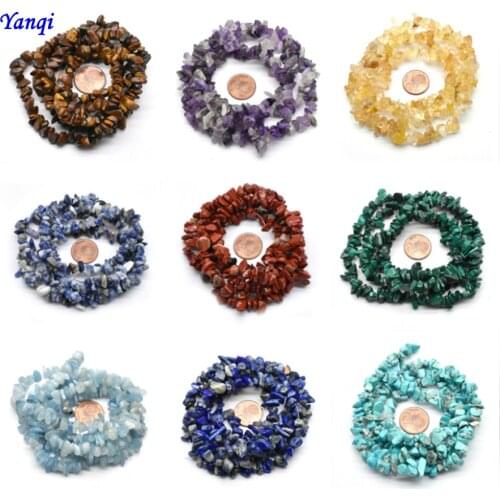 5-8mm Natural Stone Beads Turquoises Tiger eye Amethysts Chips Beads for Jewelry Making Irregular Gravel Beads Bracelet 16 inch