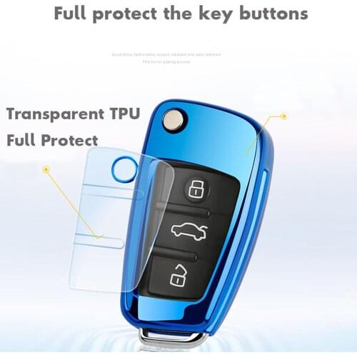 TPU Car Key Case Cover For Audi A3 8p 8v A4 B7 B8 B5 B9 AL A5 Q7 Q5 A6 4f C6 C5 C7 Q3 S3 A7 A8 C4 TT 8n Shell Covers