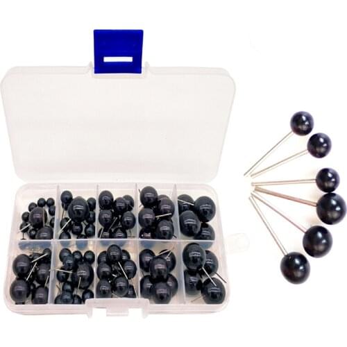 100 Pieces Black Safety Eyes On Wire for Craft Doll Decys Sewing Packaged by Grid Box (4/5/6/8/10mm)