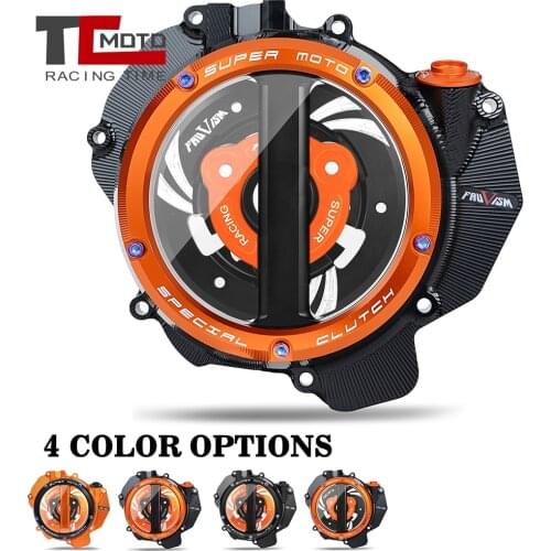 For 790 ADVENTURE ADV 2019 2020 2021 CNC Racing Clear Clutch Cover & Spring Retainer R For KTM DUKE 790 Duke790 2018-2021