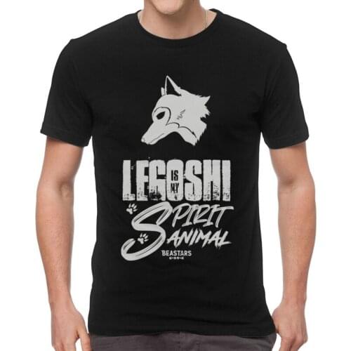 Beastars Legoshi Is My Spirit Animal T-Shirts Men Novelty T Shirts Short Sleeve Japan Furry Anime Tshirt Cotton Tees Top Clothes