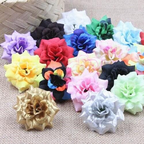 NEW 10pcs/lot 5cm simulation flower head rose small silk rose flower wedding party Artificial flowers home decoration materials
