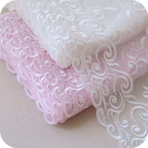 10Meters Fashion Mesh Embroidery Lace Trim Wedding Dress Child Clothes White Pink Fabric DIY Accessories for Bra Accessories