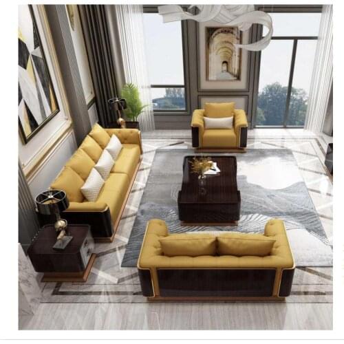 M01 Modern designer Italian style luxury top grain real leather sofa set royal leisure livingroom furniture 1+2+3 sofa set