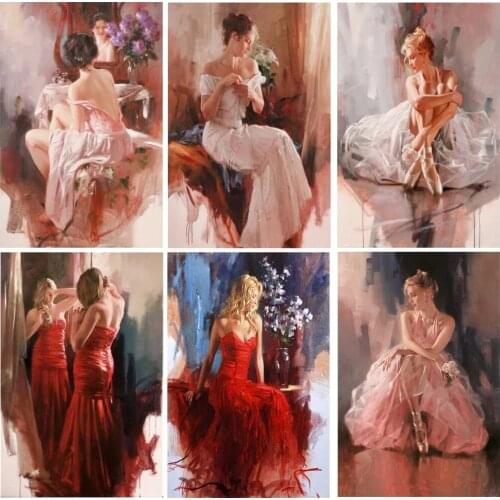 5D DIY Art Oil Painting Girl Diamond Painting Square/Round Diamond Embroidery Kit Kitchen Bathroom Decoration Gift