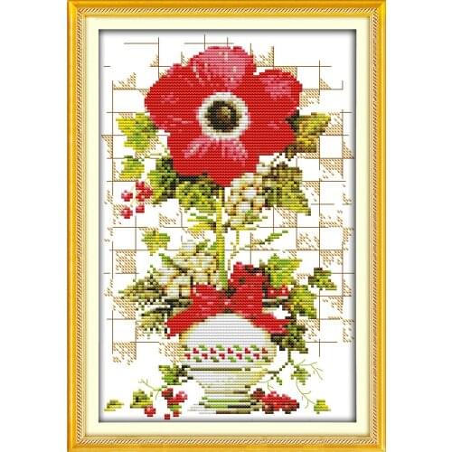 Sunflower cross stitch kit 14ct 11ct count printed canvas DMC color cotton thread floss embroidery DIY handmade needlework plus