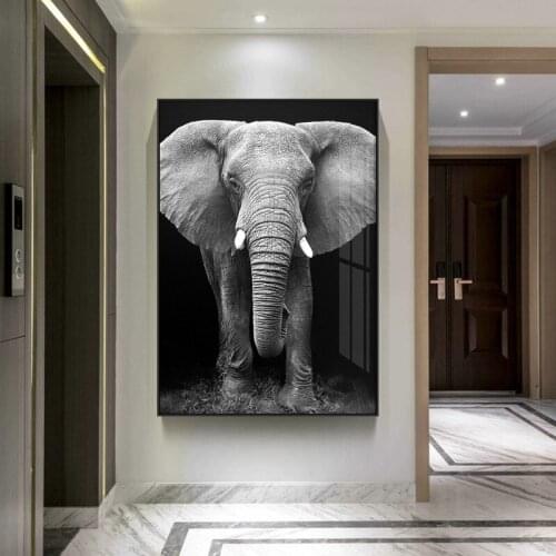 African Elephant Wall Art Canvas Paintings Black And White Animals Wall Posters And Prints Wall Pictures For Living Room Cuadros