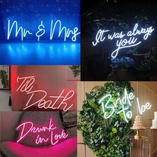 Custom Led Mr and Mrs Bride To Be Neon Light Sign Wedding Decoration Bedroom Home Wall Decor Marriage Party Decorative