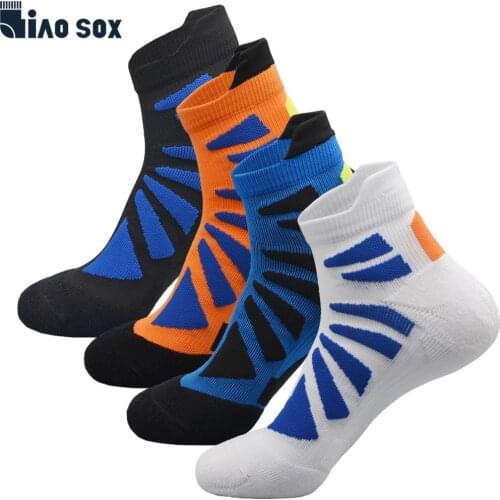 Sport Quarter Socks Men Women Anti Slip Heel Tap Comfortable Cotton Cushion Socks for Running Cycling,Badminton Basketball