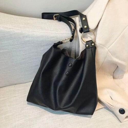 2020 New Arrival Korean Style Large Capacity Totes Ins Big Bag Hong Kong Style Retro Sense of Quality Shoulder Messenger Bag