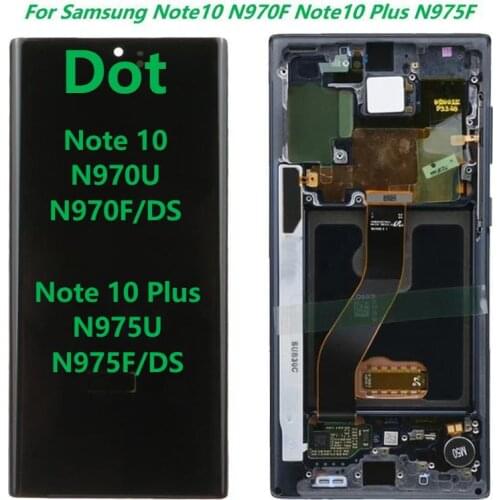 Original N975F LCD With Frame For Samsung Galaxy Note 10 Display Touch Screen Note10 Plus SM-N975F N970F LCD Touch Screen