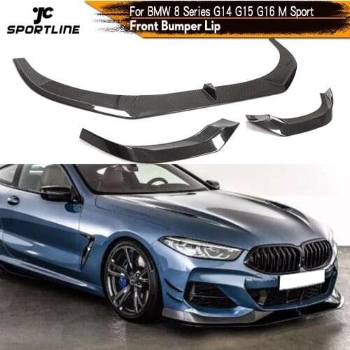 Carbon Fiber Front Bumper Lip Spoiler for BMW 8 Series G14 G15 G16 M Sport 2018 - 2021 Front Lip Spoiler Splitters Dry Carbon