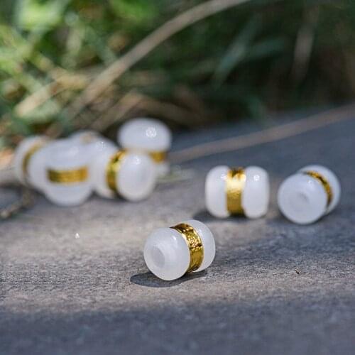 New S925 Sterling Silver Inlaid Hetian Jade White Jade Jasper Pendant as Right as Rain Lucky Beads Ancient Gold Craft Ornament