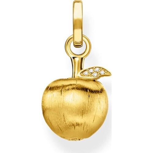 Gold Apple Pendant Love Lucky Symbols 925 Sterling Silver Europe Vintage Powerful Jewelry Accessories Women Men 2021 New Arrival