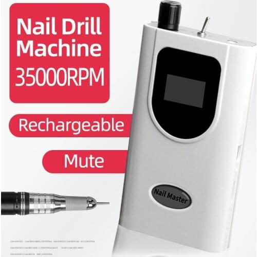 2021 New nail salon professional product 35000rpm manicure rechargeable portable electric nail drill