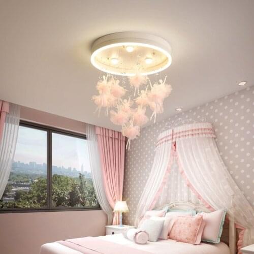Simple and modern led girl room pendant lamp creative personality girl ins romantic master bedroom hanging lamp 220V