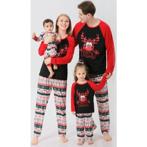 Christmas Deer Pajamas 2021 Family Matching Outfits Clothes Kids Baby Xmas Pijamas Sleepwear Nightwear Mom Dad Daughter Son Pjs