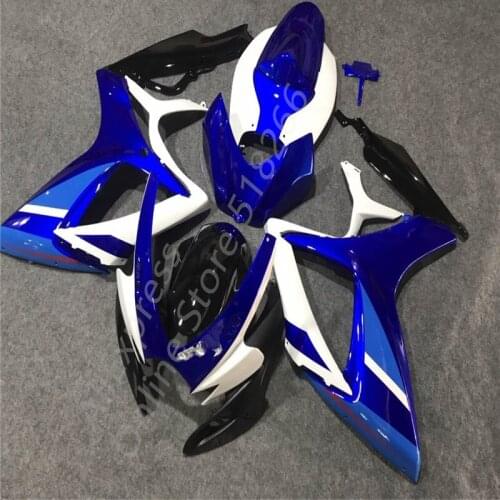 Blue white black Motorcycle Bodywork Set Fairing kit For Suzuki GSXR600/750 GSXR600-750 2006-2007 2005 06-07 Fairing
