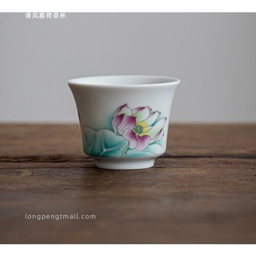 Dehua white porcelain ceramic cup China Kung Fu cup drinking tea ceramic sample Tea Cup China tea bowl host cup single cup