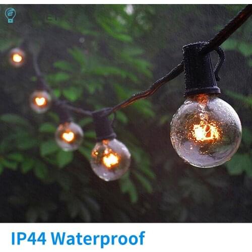 220V EU Plug LED String Lights 3.15m Fairy Garland Glass Ball Lights Bulbs Waterproof Outdoor Garden Courtyard Party Decoration