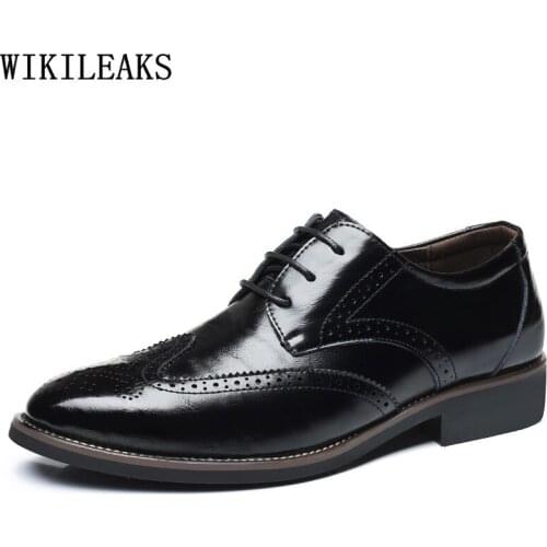 Brogue Shoes Men Wedding Dress Men Dress Shoes Leather Office 2021 Fashion Formal Shoes Men Business Suit Zapatos Hombre Vestir