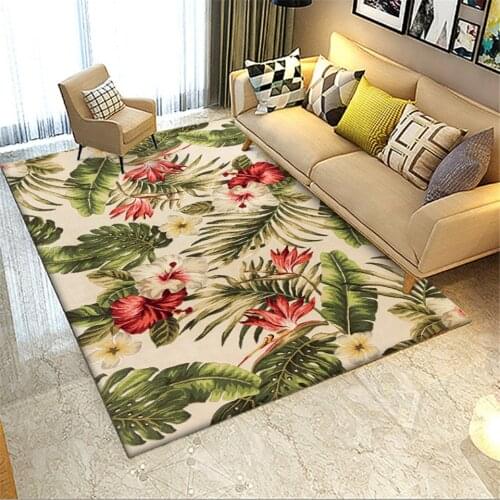 Wishstar European Pastoral 3D Flowers Green Leaf Carpet Floor For Living Room Modern Chinese Dining Room Carpet Corridor Rug