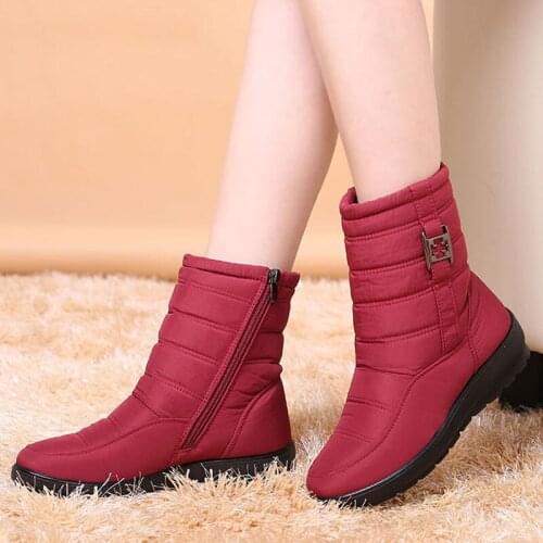 Women Boots 2020 New Winter Snow Boots Female Warm Fur Ankle Boots For Women Shoes Wedge Heel Winter Boots Zipper