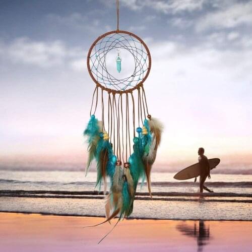1PCS India Retro Life Tree Colorful Feather Dream Catcher Wind Chimes Hanging Dreamcatcher Christmas Party Home Decoration