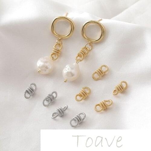 14K gold double sling ring twist connection mouth diy earrings bracelet necklace handmade material accessories