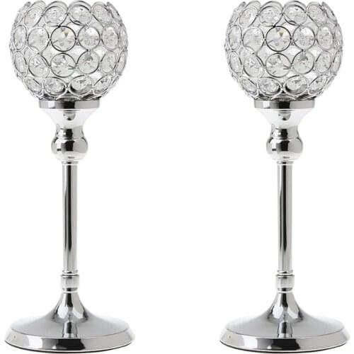 2pcs 30cm Globe Pillar Votive Candle Holder Wedding Banquet Centerpiece