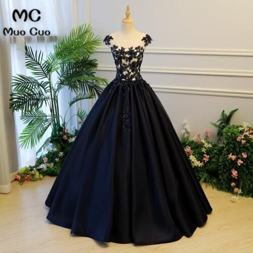 2018 Ball Gown Black Quinceanera Dress Satin With Lace Vestido De Quinceanera Elegant 15 Years Dress Sweet 16 Dresses